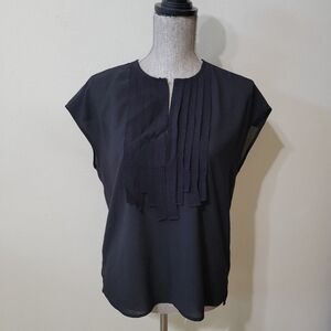 J. Crew Black Grosgrain Ribbon Sleeveless Top Blouse